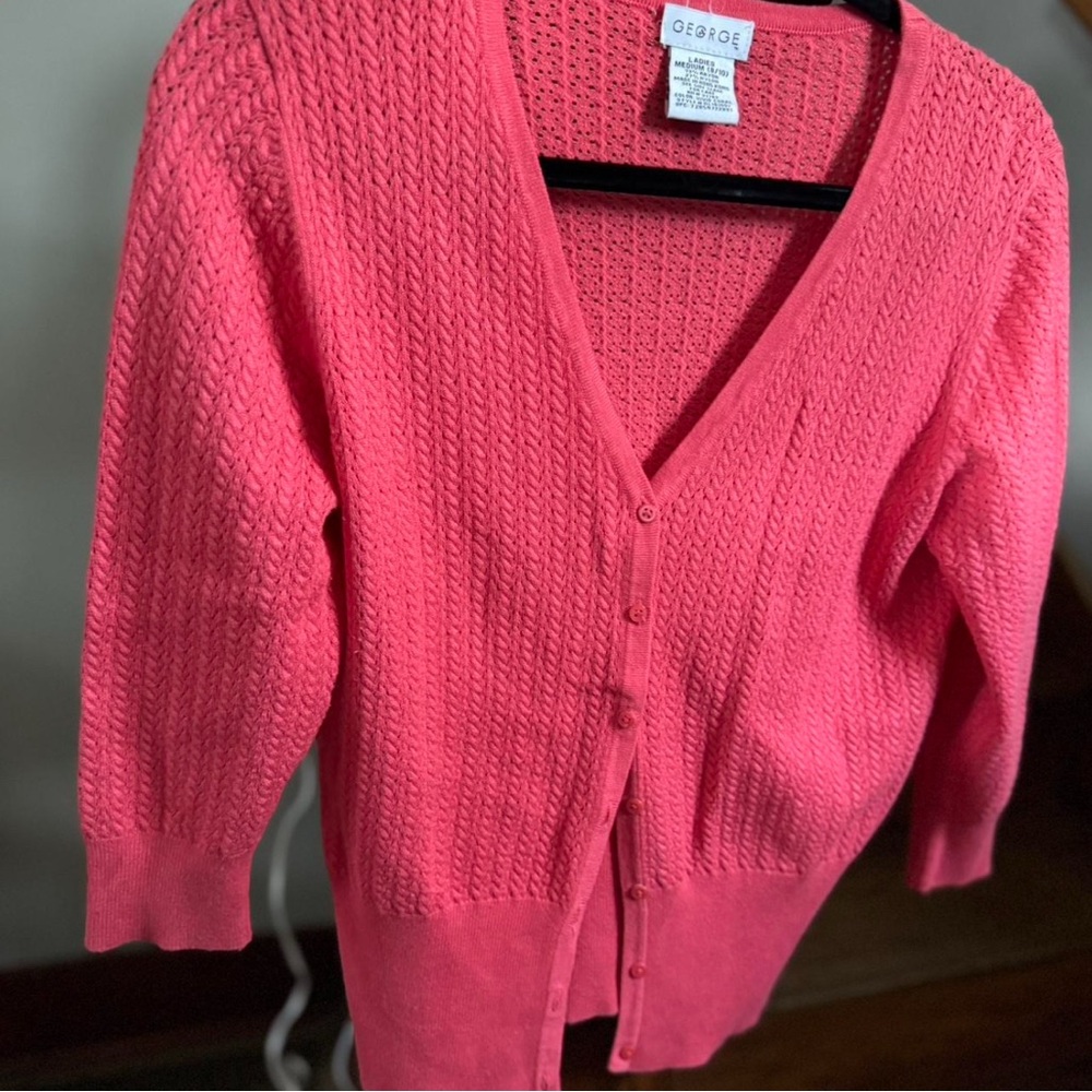 George Women's Vibrant Pink Knit Cardigan